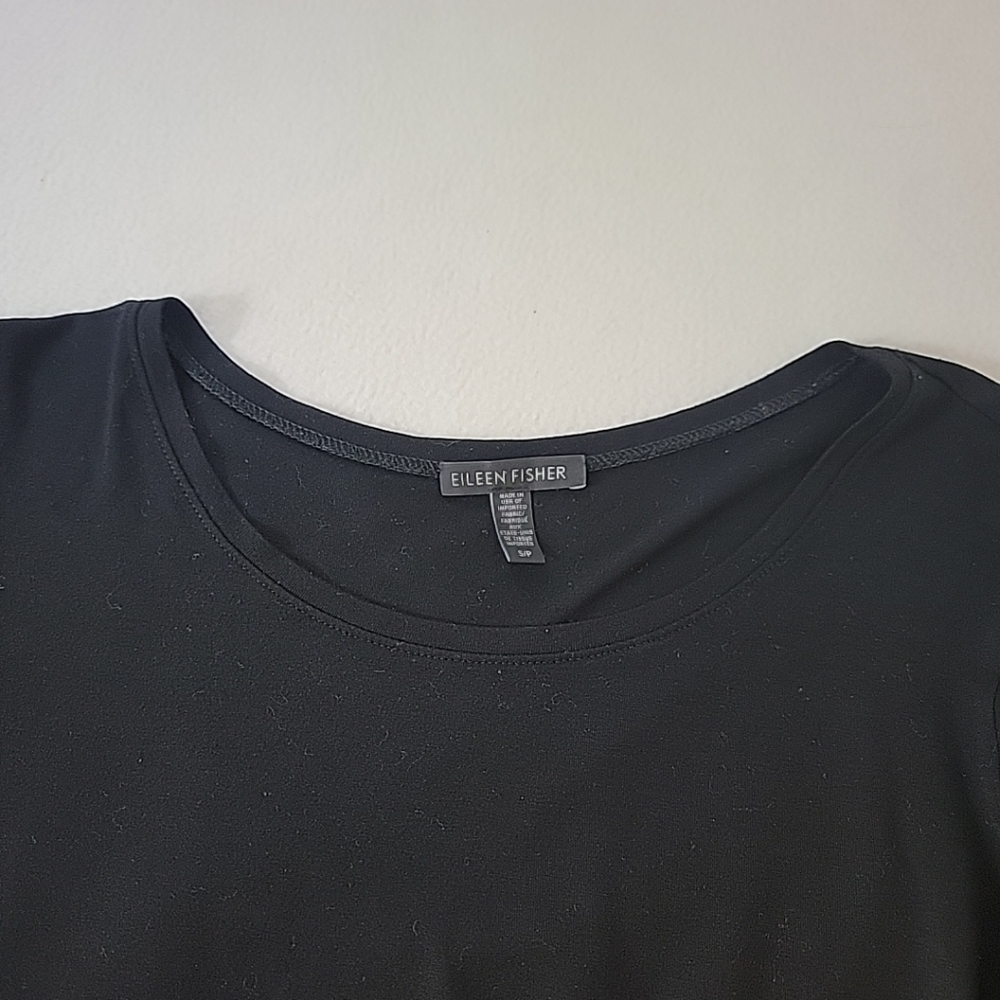 Eileen Fisher Women's Black Long Sleeve Pullover Top, S - Picture 4 of 8